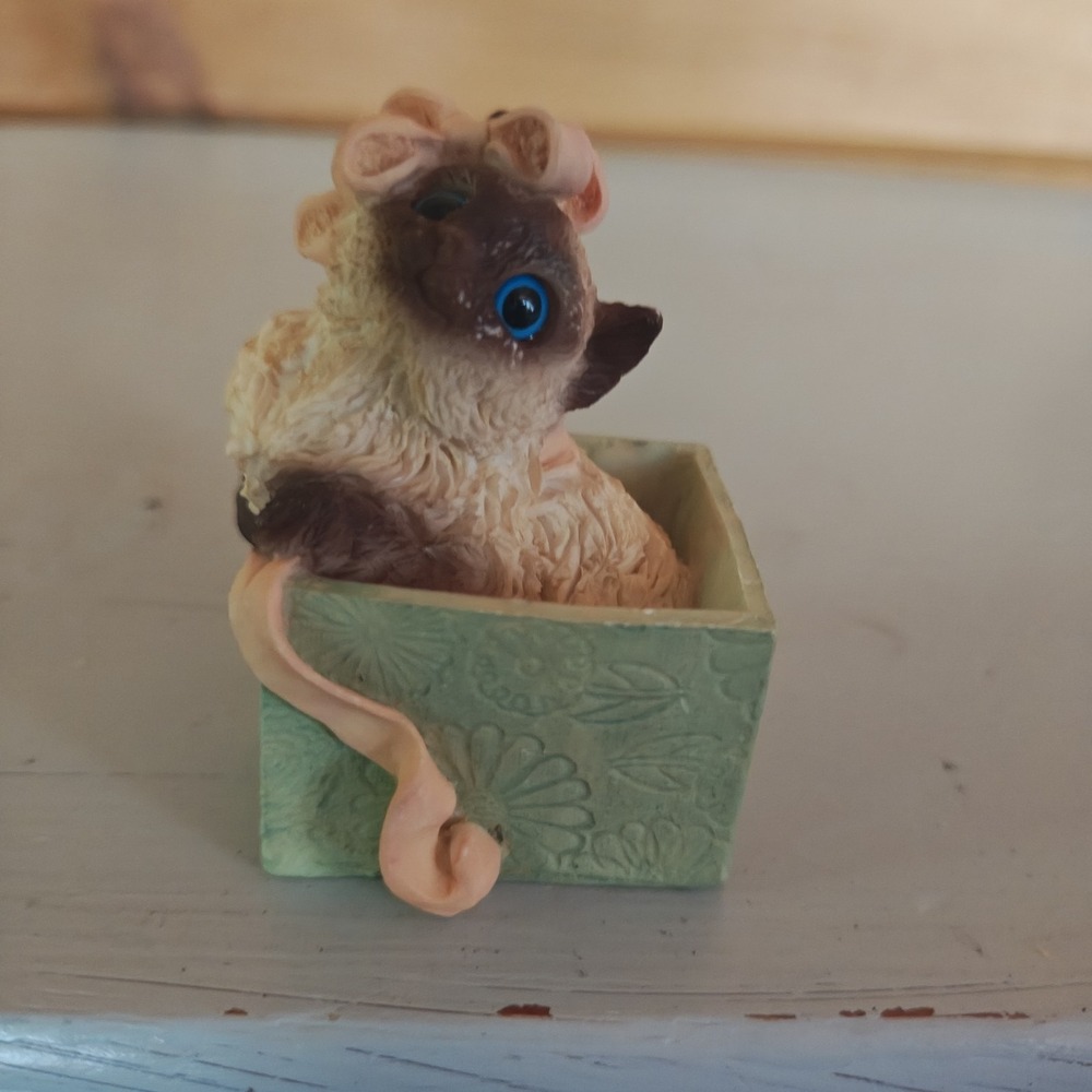 Vintage Stone Critters Himalayan Cat SCL-344 Blue Eyes Kitten Surprise 2" - Picture 3 of 6
